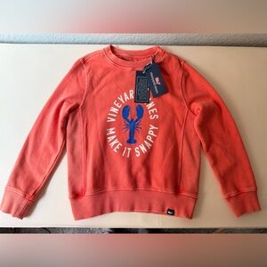 Vineyard Vines Kids Orange Crewneck | Cotton Blend Pullover Sweater